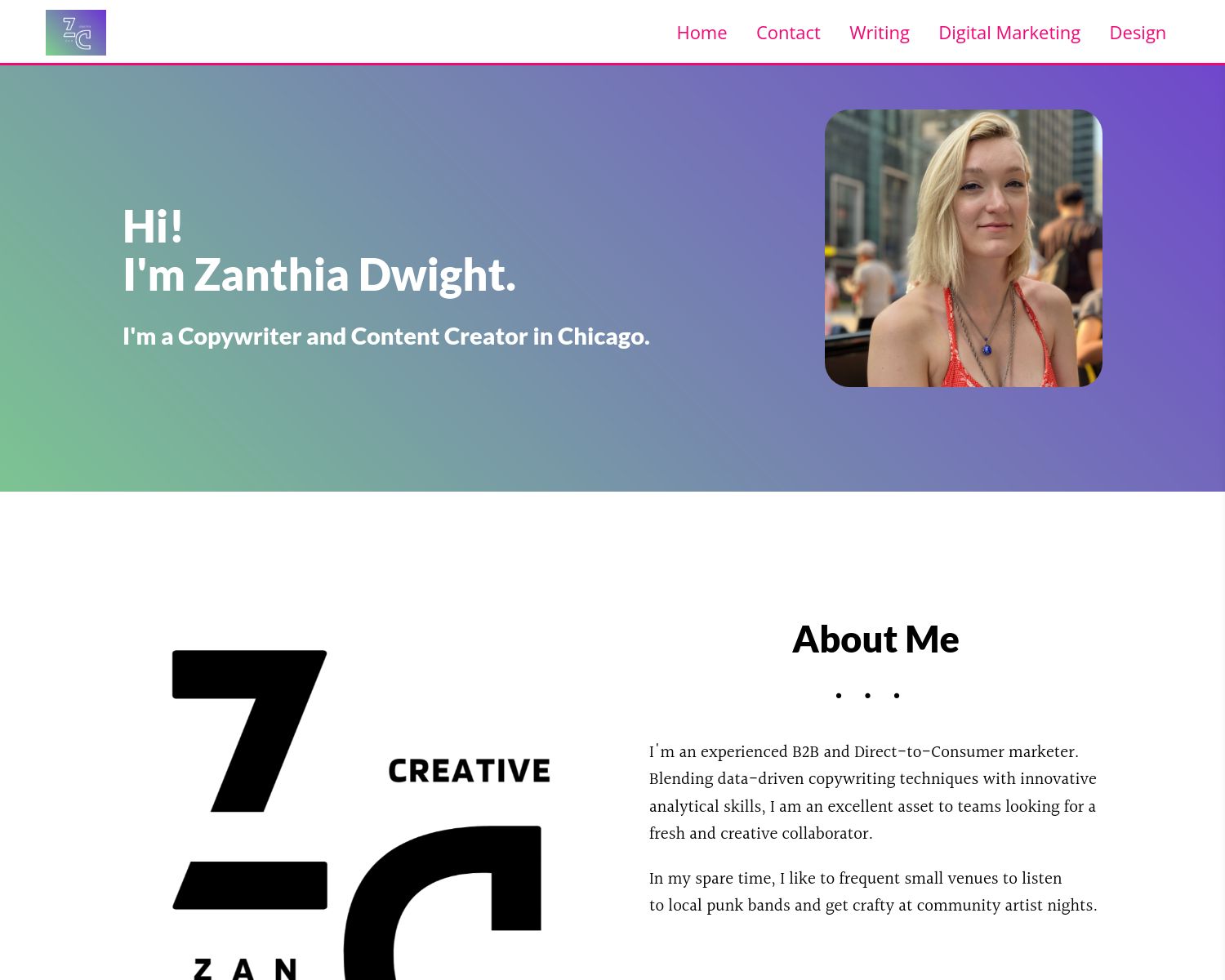 Zanthia Dwight portfolio example