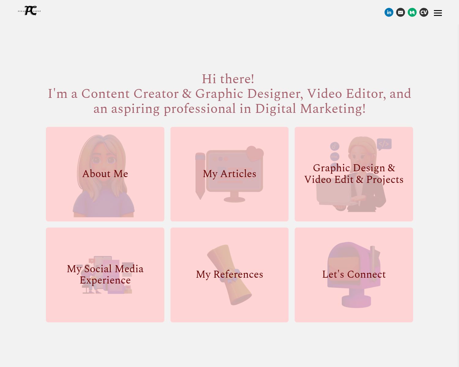 Pinar Cepni portfolio website builder example