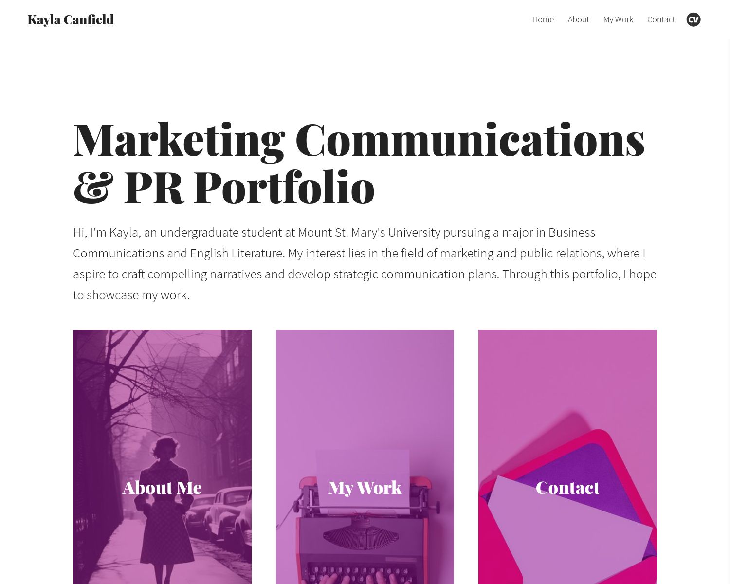 Kayla Canfield Portfolio Example