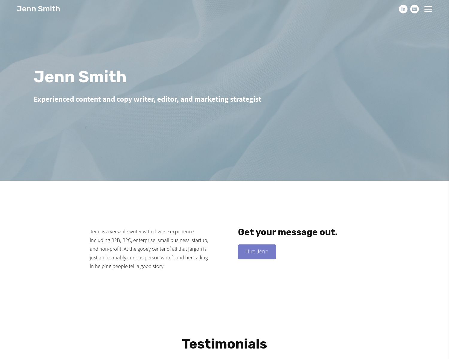 Jenn Smith Portfolio Example