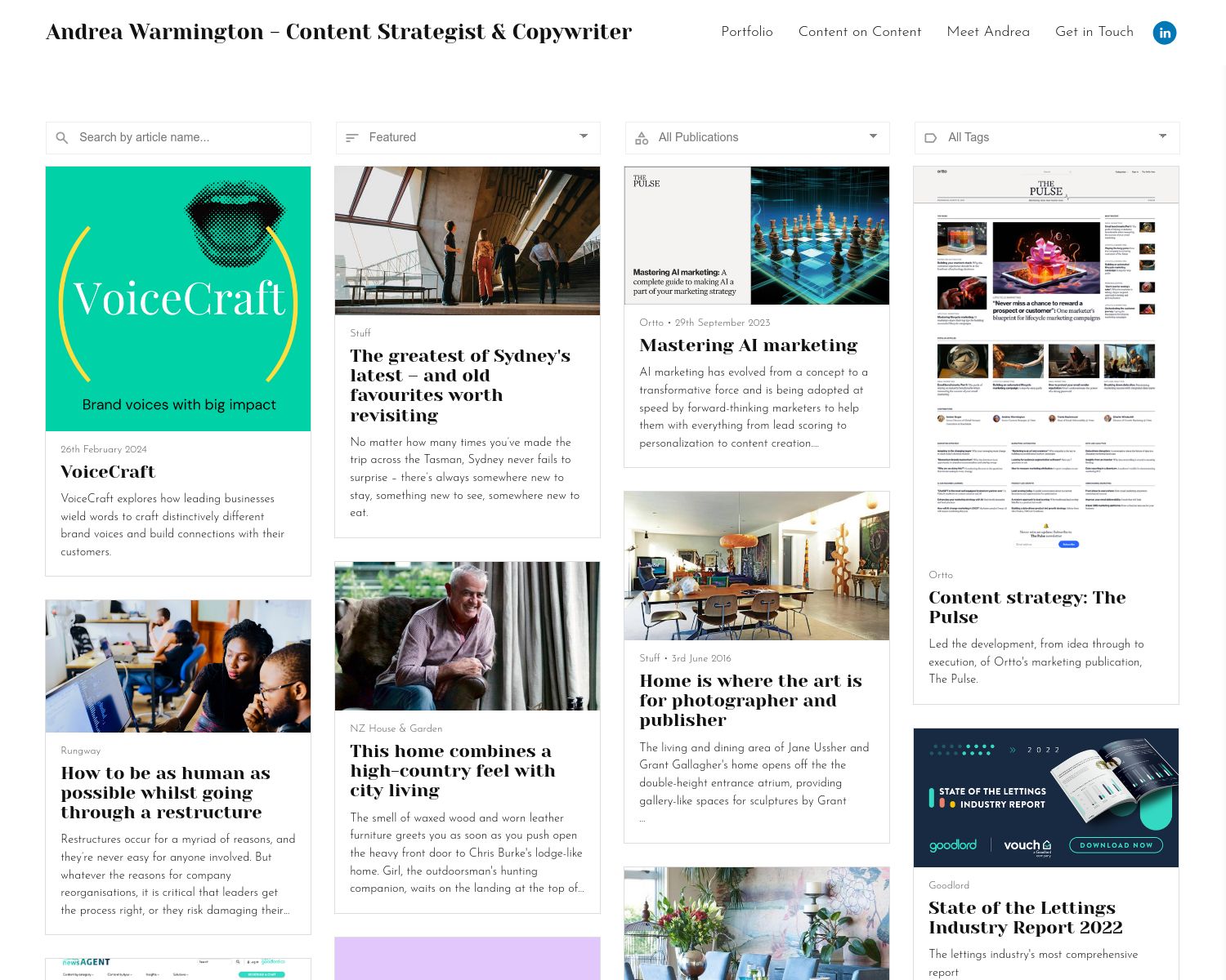 White paper portfolio website