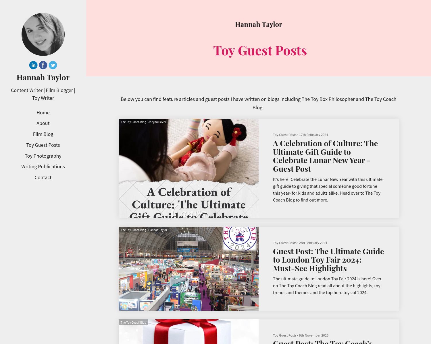 Blog post portfolio example