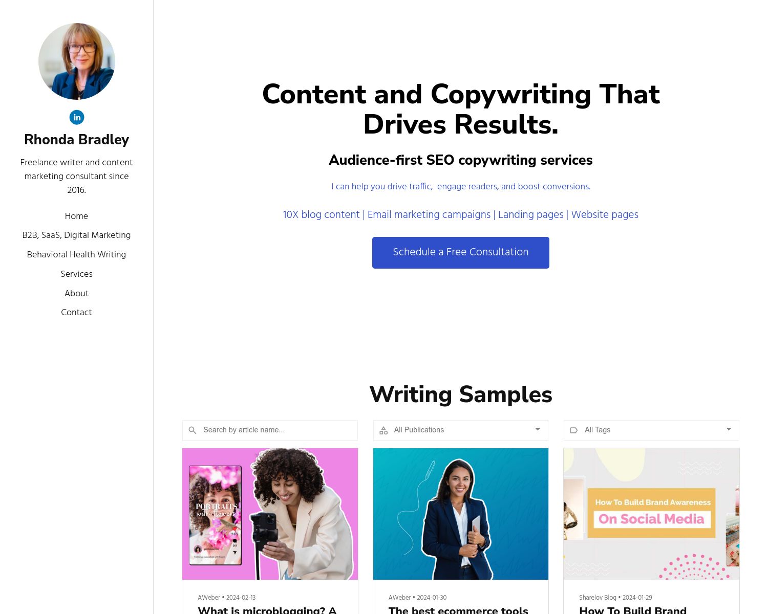 Rhonda Bradley Portfolio Example