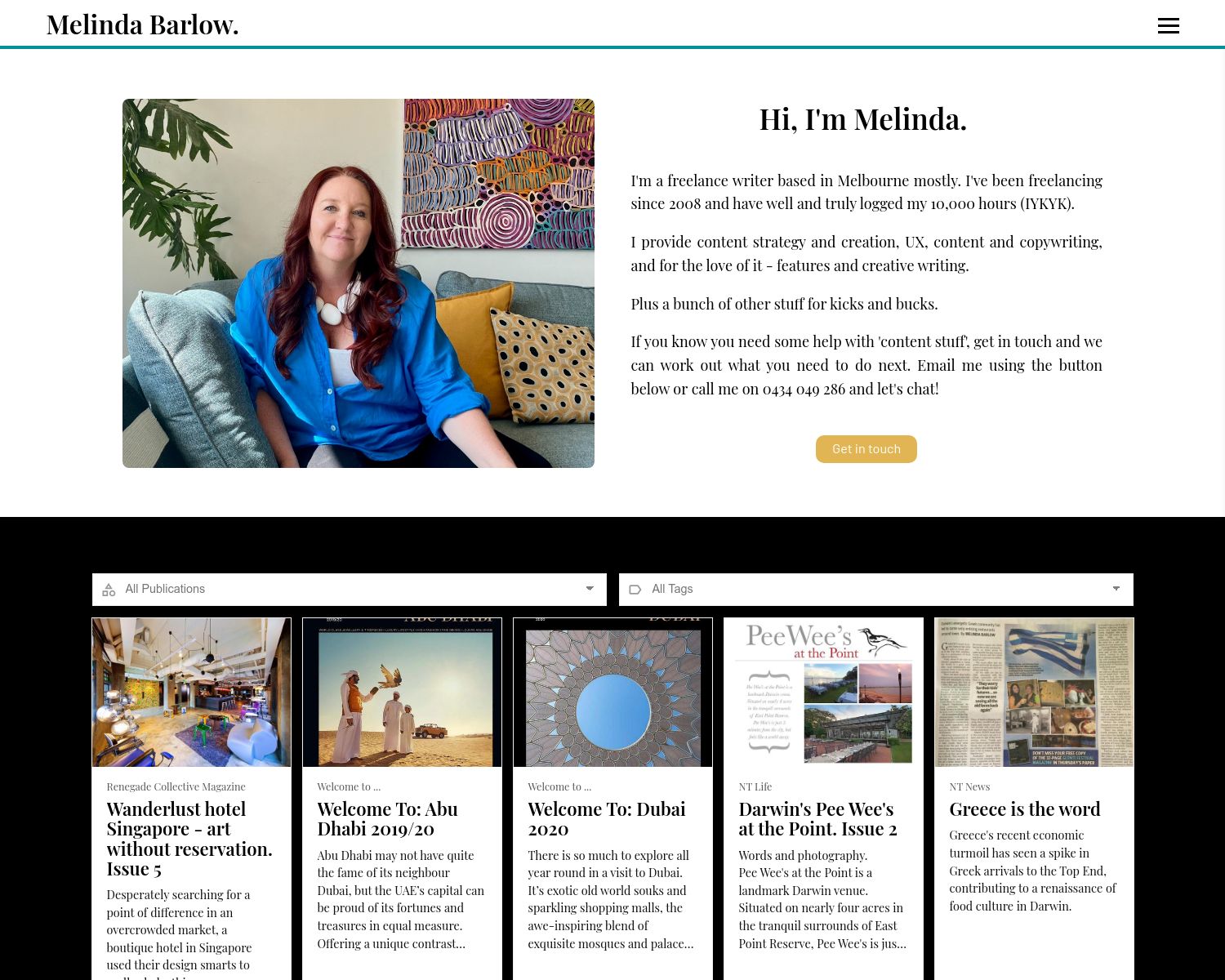 Melinda Barlow. Portfolio Melinda Barlow. Portfolio