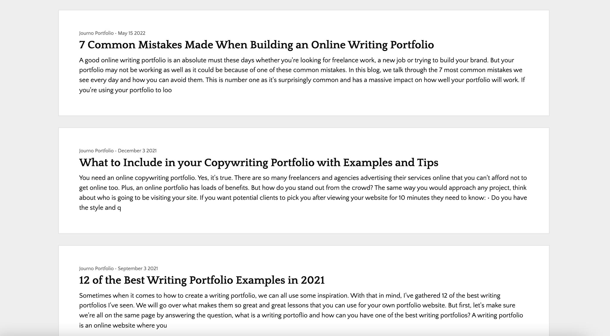 Textual Blog Article Layout